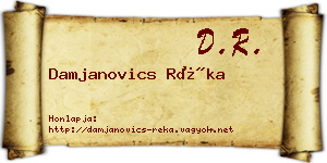 Damjanovics Réka névjegykártya